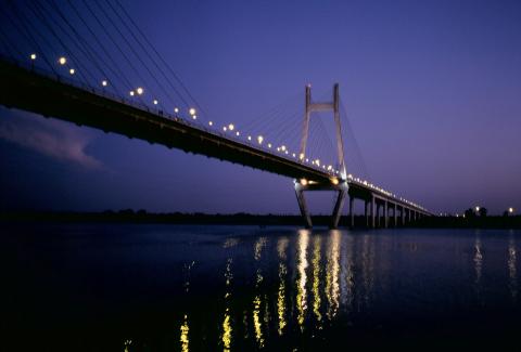 Bridge over Yamuna River near Naini Prayagraj