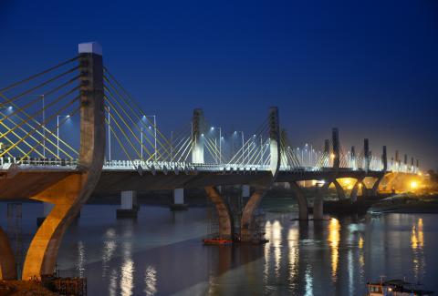 Bridge over river Narmada on NH-8 at Bharuch Gujarat