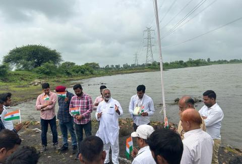 Flag hoisting in Korlam Kantakapalle section of Raipur Visakhapatnam project at Jami, Viziangaram (AP)