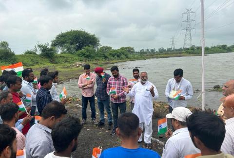 Flag hoisting in Korlam Kantakapalle section of Raipur Visakhapatnam project at Jami, Viziangaram (AP)