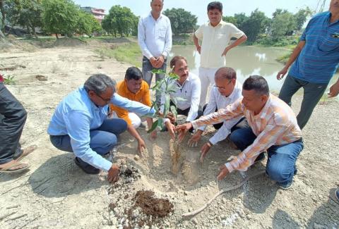 Flag Hoisting and Plantation at Chakeri -Allahabad Project PIU- Kanpur (RO UP WEST)