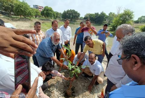 Flag Hoisting and Plantation at Chakeri -Allahabad Project PIU- Kanpur (RO UP WEST)